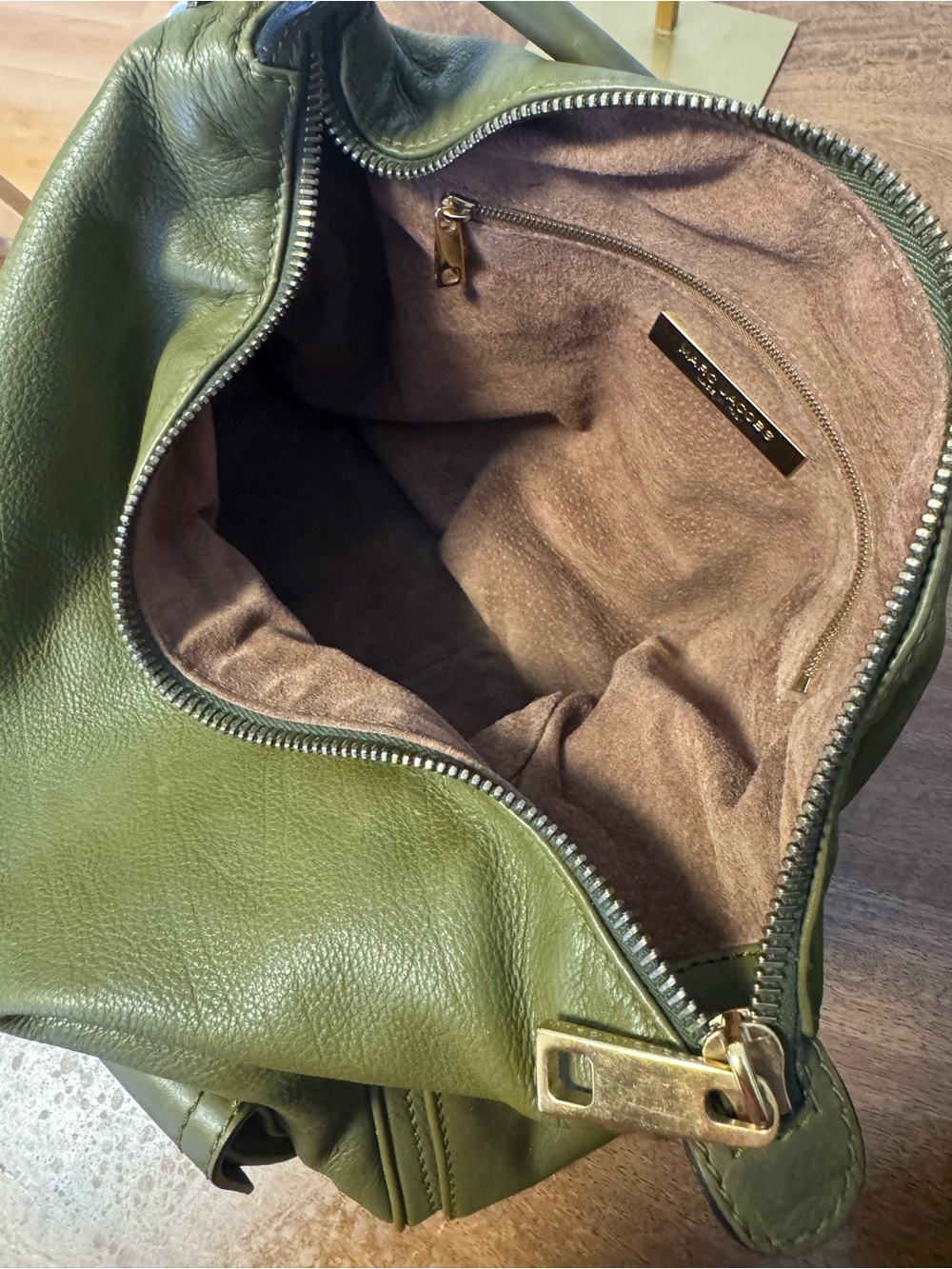 Vintage Marc Jacobs Large Olive Green Multipocket Shoulder Bag RARE - Picture 4 of 9